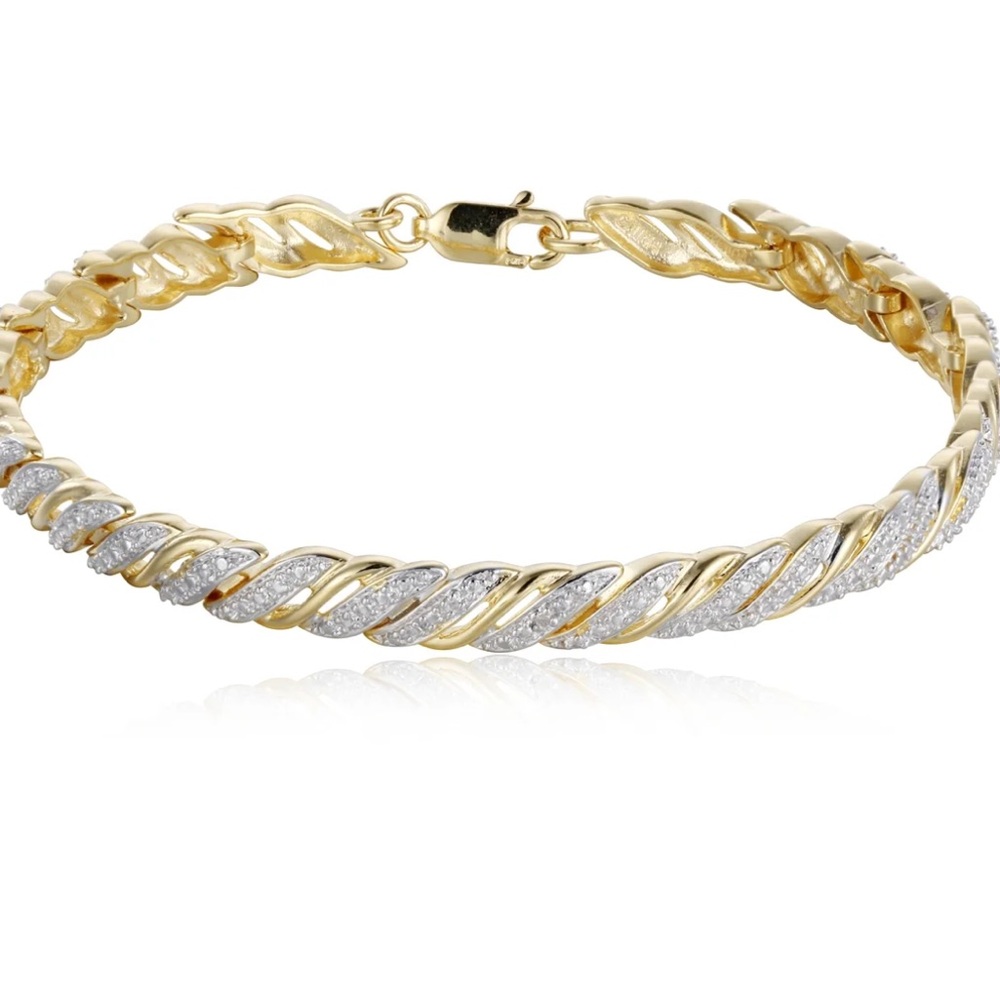 Forever Facets Diamond Bracelet in 18k Yellow Gold, Rhodium over Sterling Silver